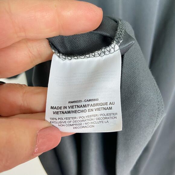 Nike Golf Dri-Fit Polo Size L Dark Gray Short Sleeve Performance Shirt Snow Logo - Picture 5 of 8